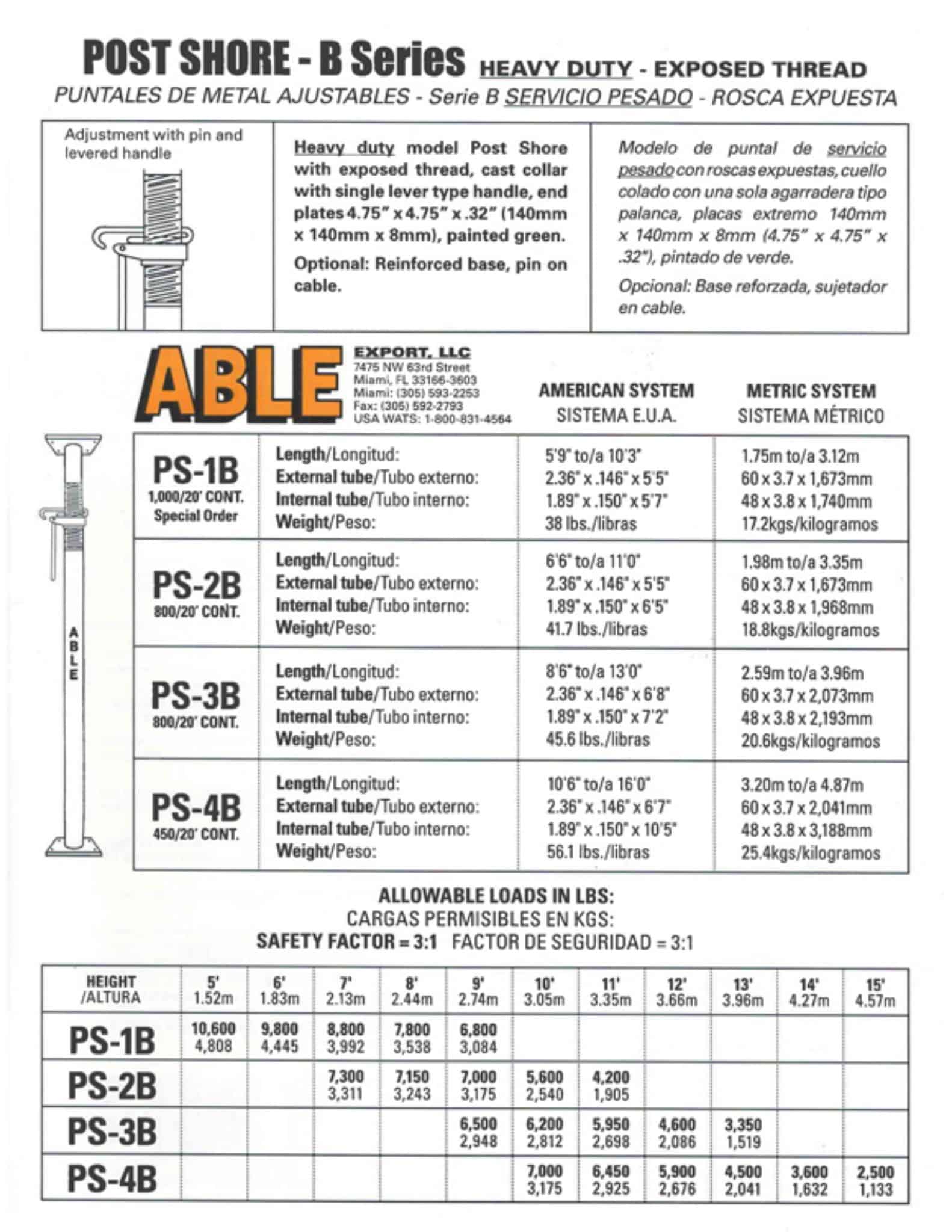 Post Shore Brochure – Heavy Duty